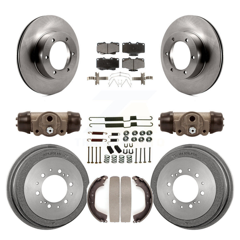 Front Rear Disc Brake Rotors Ceramic Pads And Drum Kit (9Pc) For Toyota Pickup 4Runner K8T-102322