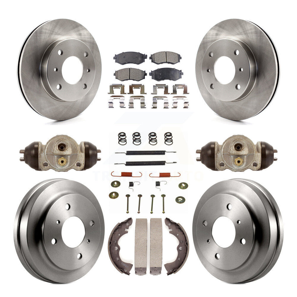 Front Rear Disc Brake Rotors Ceramic Pads And Drum Kit (9Pc) For 2003-2006 Nissan Sentra 1.8L K8T-102324