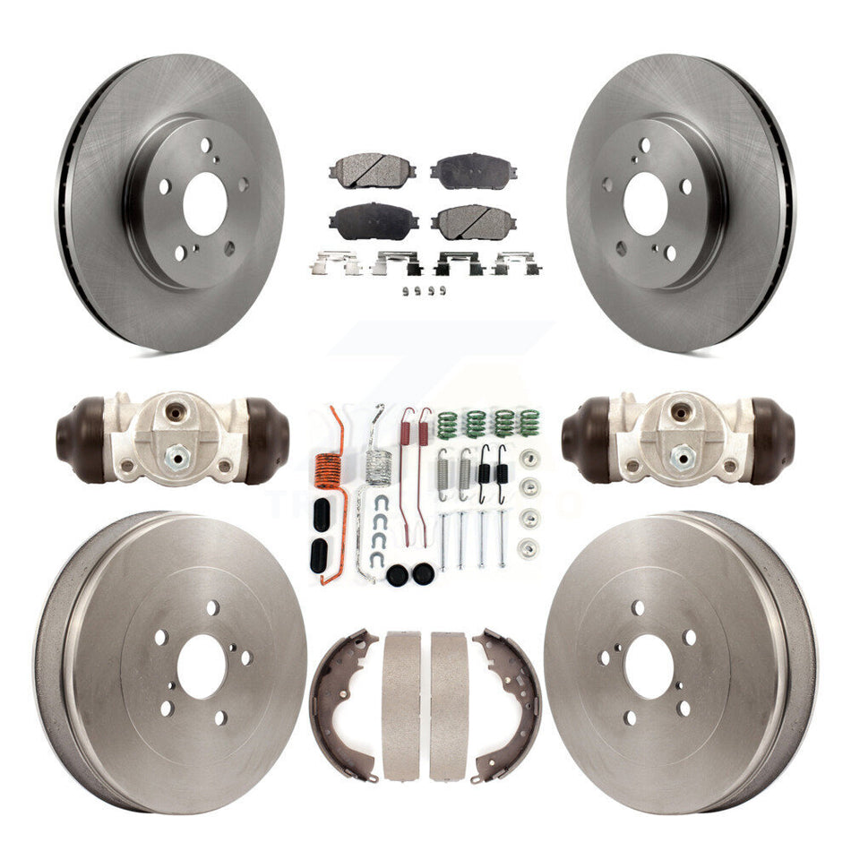 Front Rear Disc Brake Rotors Ceramic Pads And Drum Kit (9Pc) For 2004-2010 Toyota Sienna K8T-102329