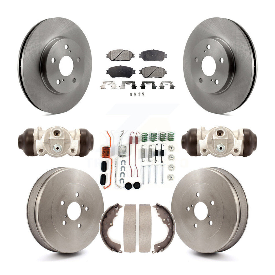Front Rear Disc Brake Rotors Ceramic Pads And Drum Kit (9Pc) For 2004-2010 Toyota Sienna K8T-102329