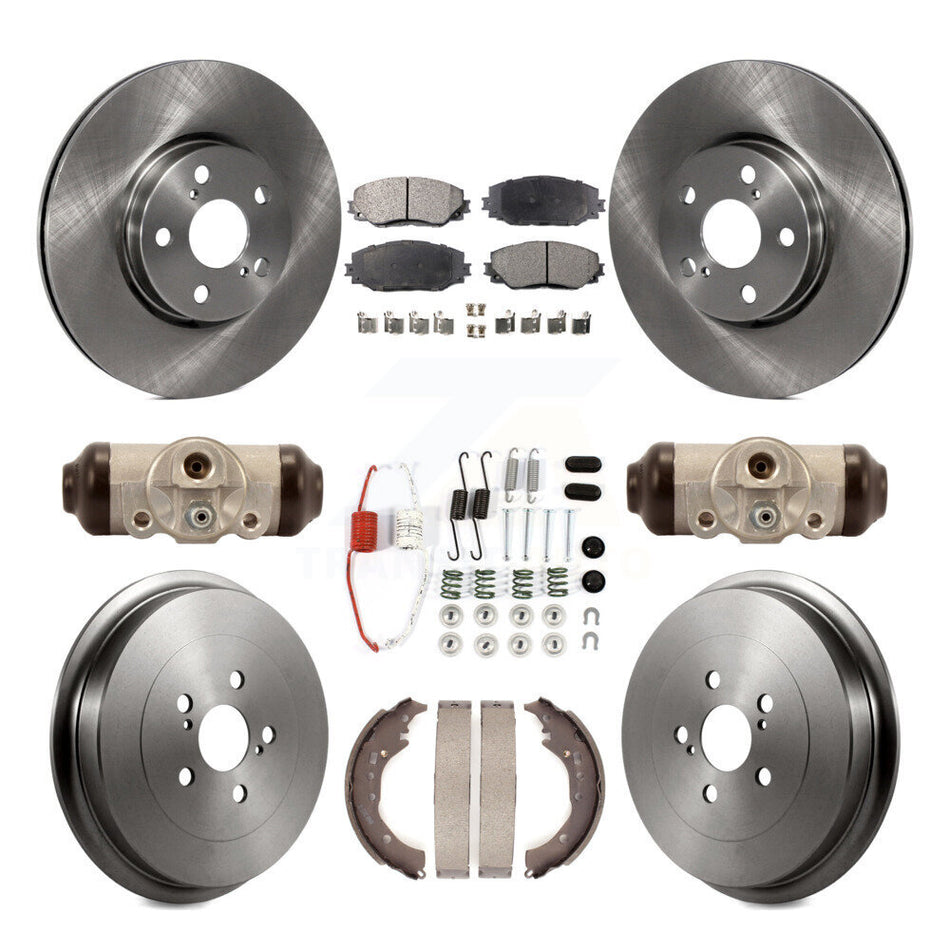 Front Rear Disc Brake Rotors Ceramic Pads And Drum Kit (9Pc) For 2009-2013 Toyota Corolla K8T-102332