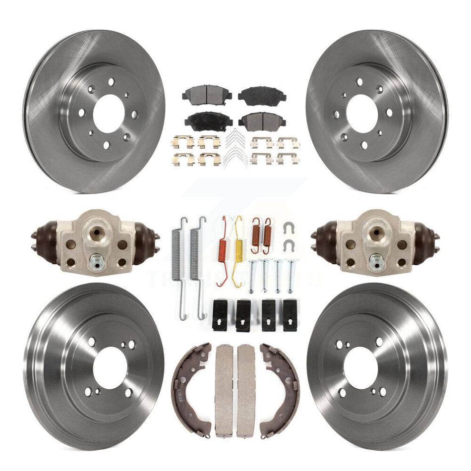 Front Rear Disc Brake Rotors Ceramic Pads And Drum Kit (9Pc) For 2015-2019 Honda Fit K8T-102335