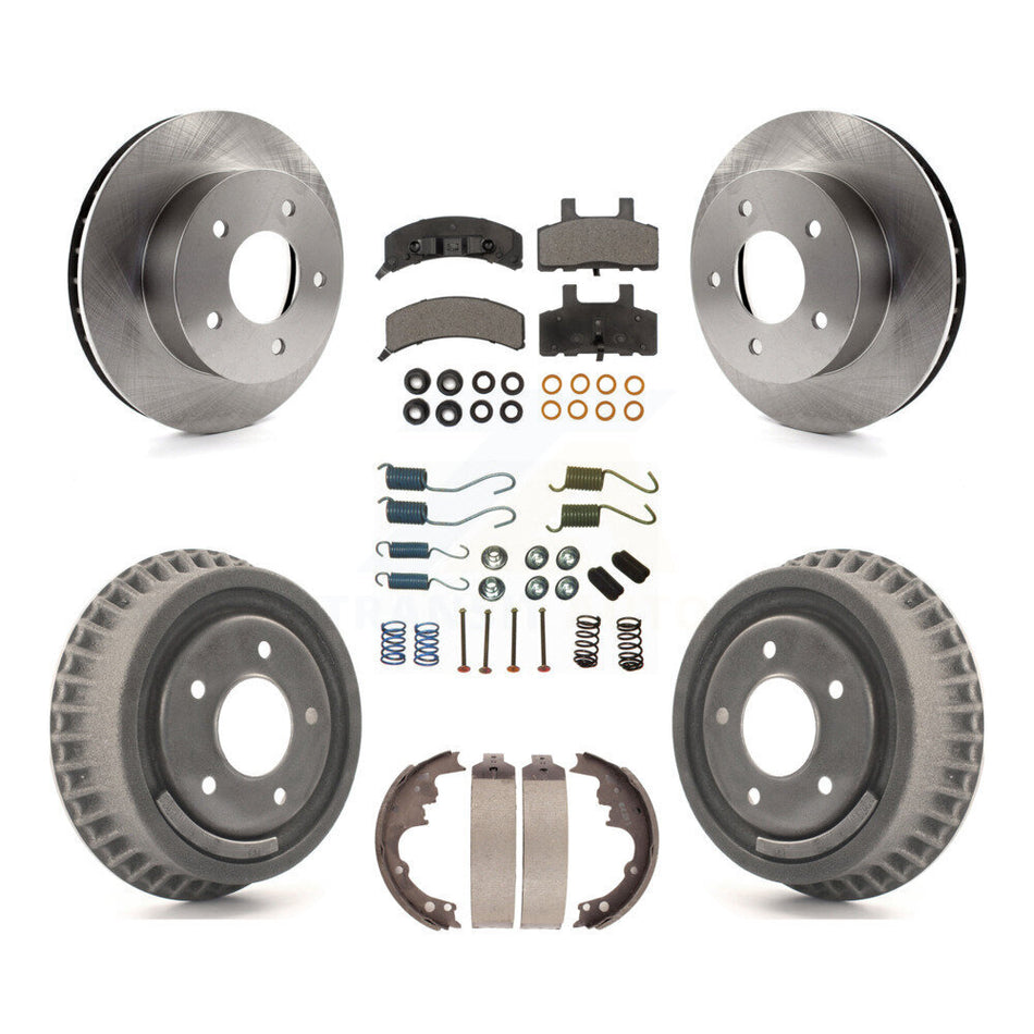 Front Rear Disc Brake Rotors Ceramic Pads And Drum Kit (7Pc) For 1990-2002 Chevrolet Astro GMC Safari AWD K8T-102345
