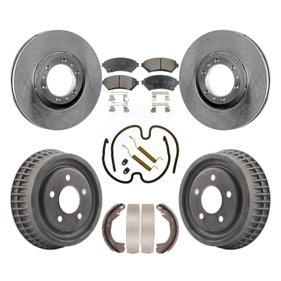 Front Rear Disc Brake Rotors Ceramic Pads And Drum Kit (7Pc) For Buick Century Chevrolet Venture Pontiac Montana Oldsmobile Silhouette Trans Sport K8T-102352