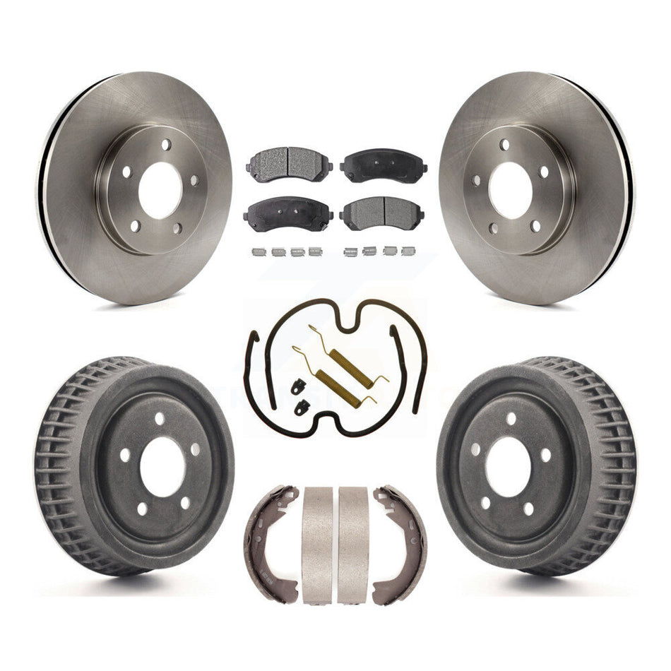 Front Rear Disc Brake Rotors Ceramic Pads And Drum Kit (7Pc) For 2002-2004 Chevrolet Venture Pontiac Montana Oldsmobile Silhouette K8T-102358