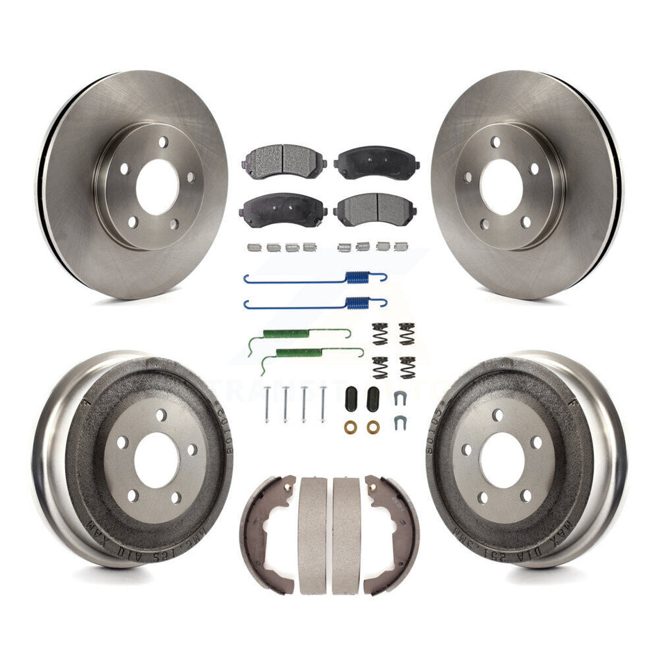 Front Rear Disc Brake Rotors Ceramic Pads And Drum Kit (7Pc) For Pontiac Aztek K8T-102359