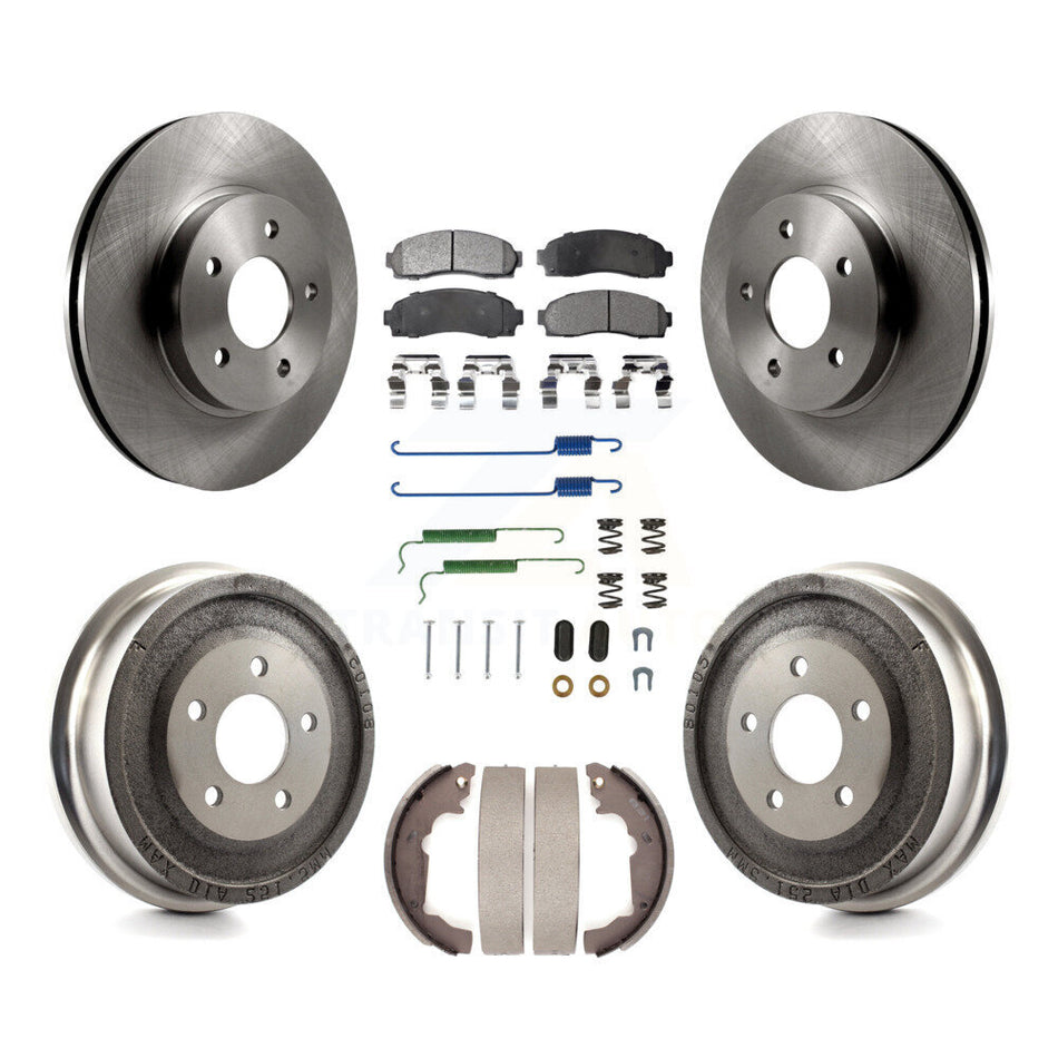 Front Rear Disc Brake Rotor Ceramic Pad & Drum Kit (7Pc) For Saturn Vue Chevrolet Equinox K8T-102360