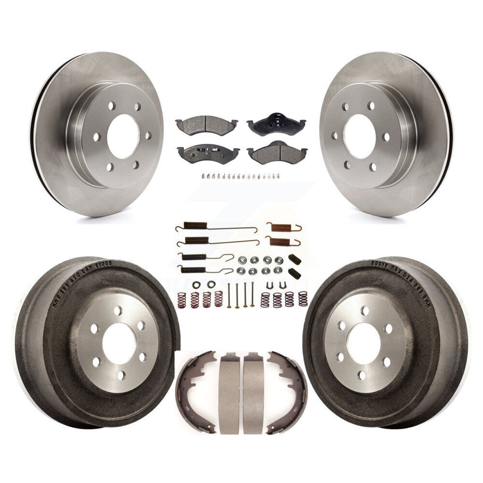 Front Rear Disc Brake Rotors Ceramic Pads And Drum Kit (7Pc) For 2000-2002 Dodge Dakota Durango K8T-102406