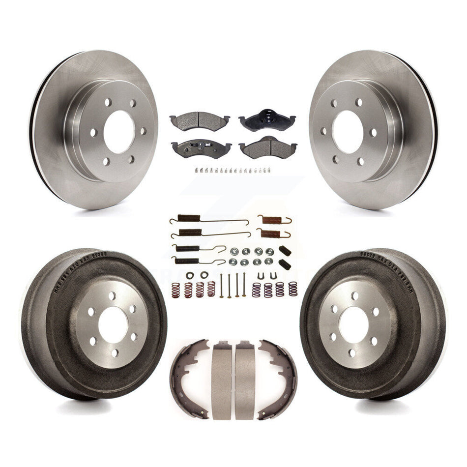 Front Rear Disc Brake Rotors Ceramic Pads And Drum Kit (7Pc) For 2000-2002 Dodge Dakota Durango K8T-102406