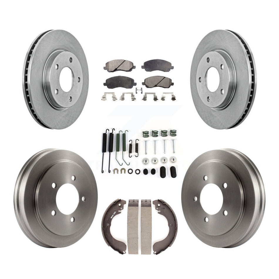 Front Rear Disc Brake Rotors Ceramic Pads And Drum Kit (7Pc) For Dodge Caliber K8T-102419