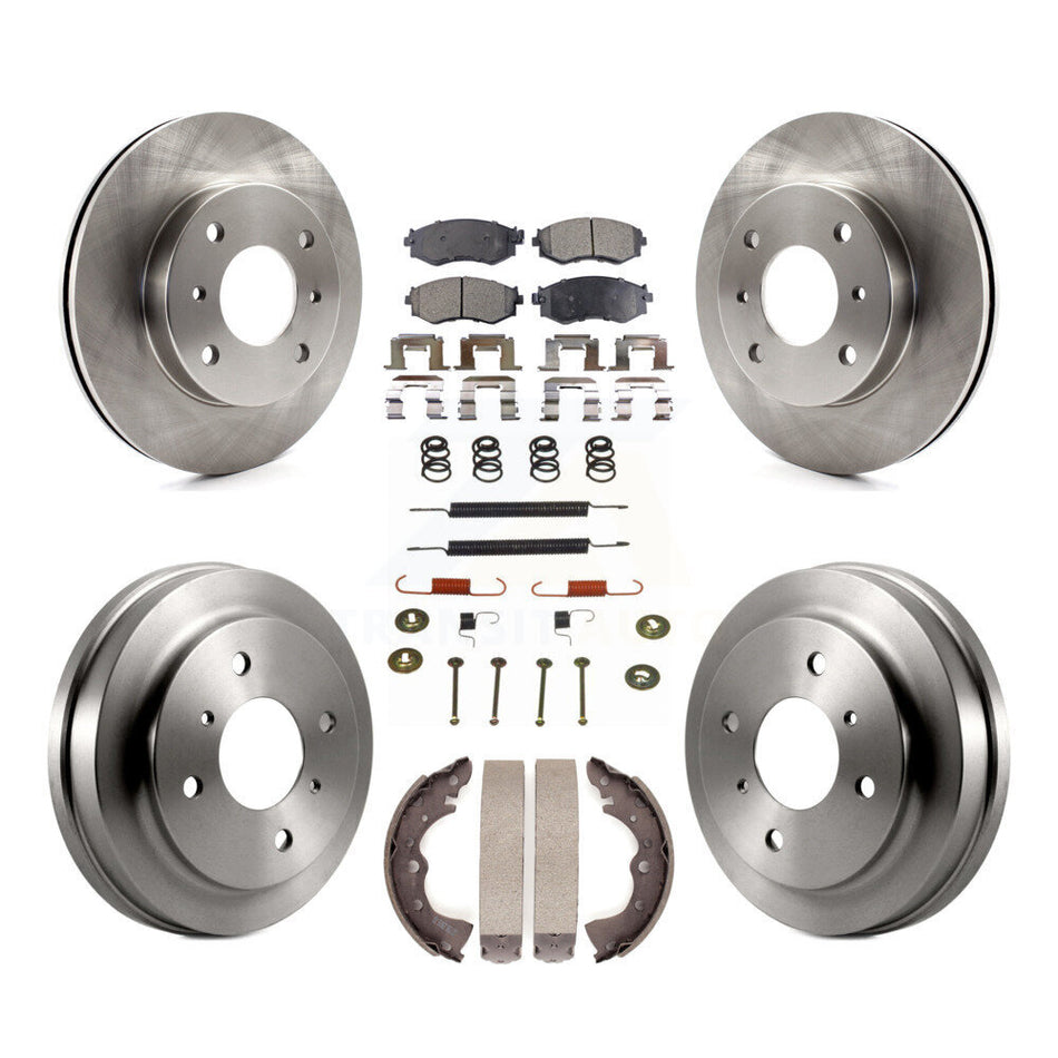 Front Rear Disc Brake Rotors Ceramic Pads And Drum Kit (7Pc) For 2002-2006 Nissan Sentra 1.8L K8T-102428