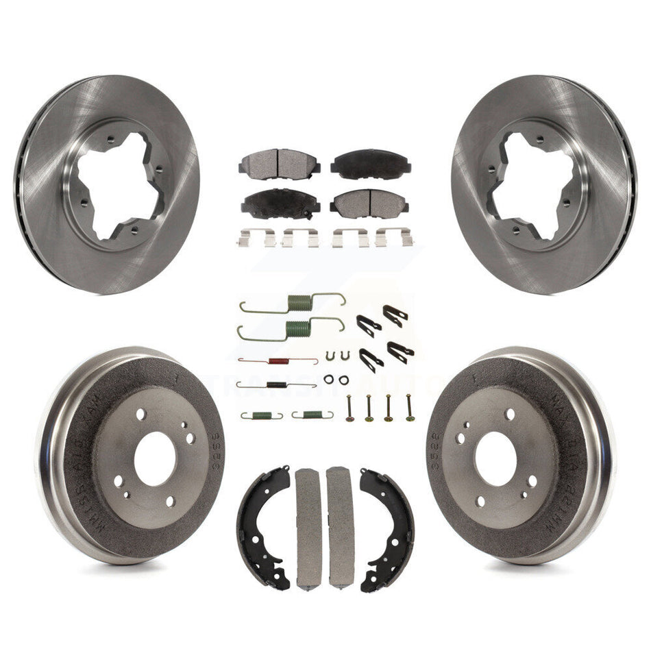Front Rear Disc Brake Rotors Ceramic Pads And Drum Kit (7Pc) For Honda Accord K8T-102437