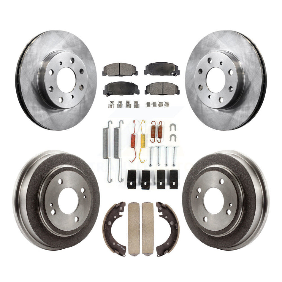 Front Rear Disc Brake Rotors Ceramic Pads And Drum Kit (7Pc) For Honda Civic K8T-102438