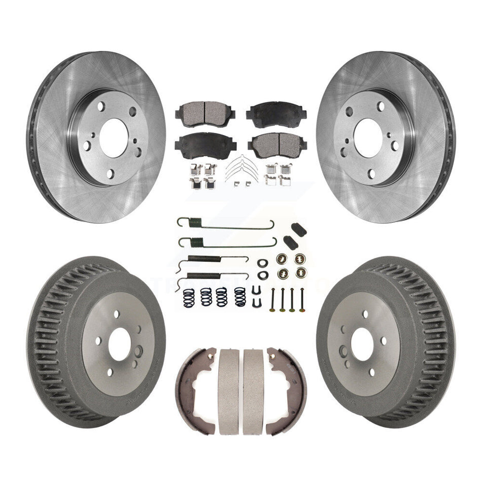 Front Rear Disc Brake Rotors Ceramic Pads And Drum Kit (7Pc) For 1998-2003 Toyota Sienna K8T-102442