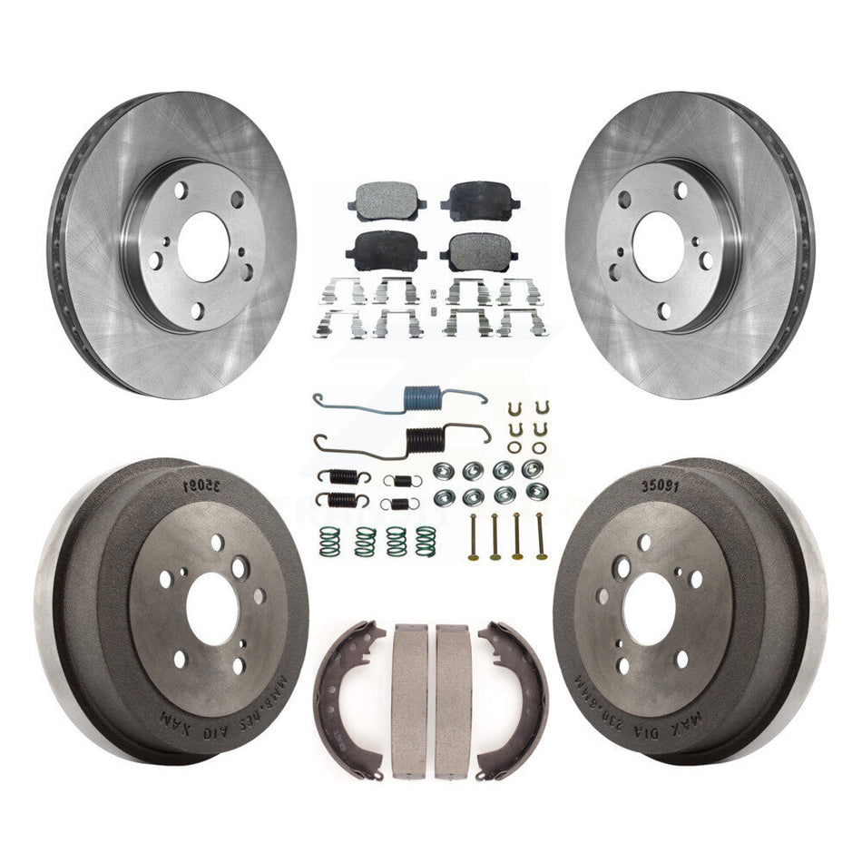Front Rear Disc Brake Rotors Ceramic Pads And Drum Kit (7Pc) For 2002-2003 Toyota Solara 2.4L K8T-102445