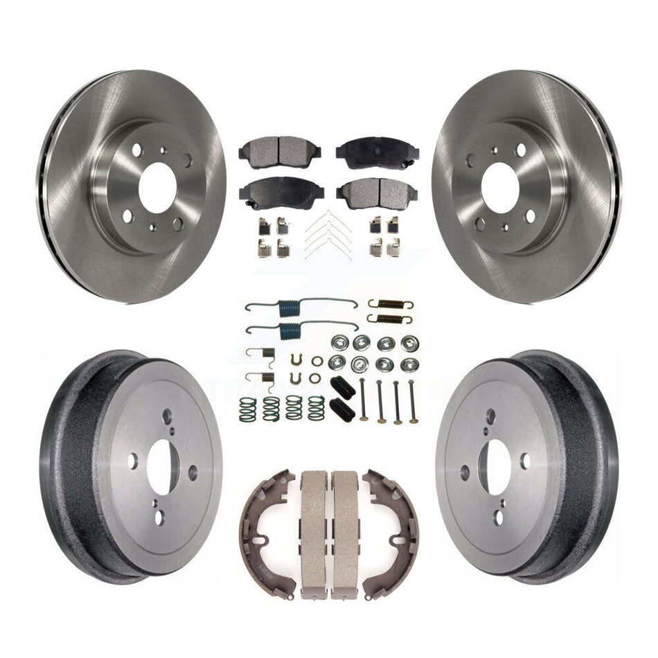 Front Rear Disc Brake Rotors Ceramic Pads And Drum Kit (7Pc) For 1993-1997 Toyota Corolla Geo Prizm K8T-102449