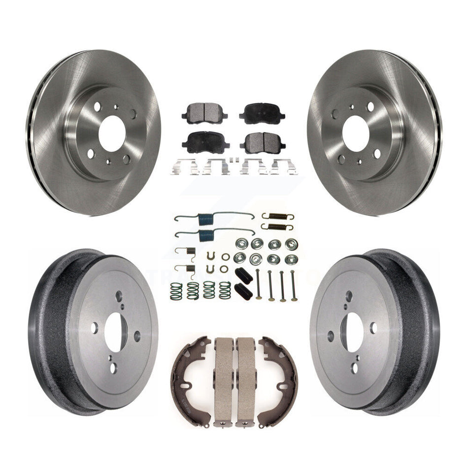 Front Rear Disc Brake Rotors Ceramic Pads And Drum Kit (7Pc) For Toyota Corolla K8T-102450