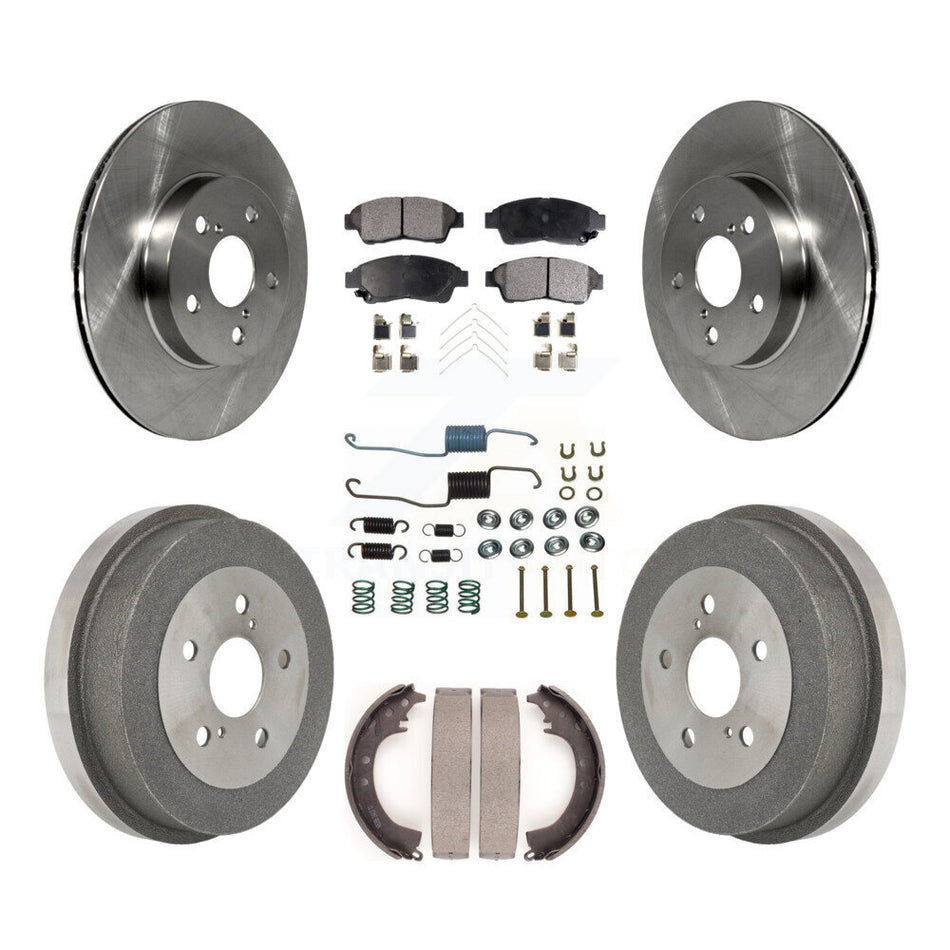 Front Rear Disc Brake Rotors Ceramic Pads And Drum Kit (7Pc) For 1996-2000 Toyota RAV4 K8T-102457