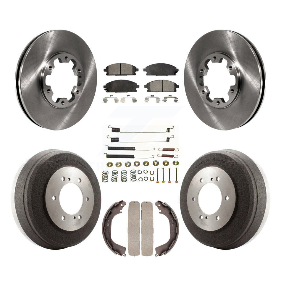 Front Rear Disc Brake Rotors Ceramic Pads And Drum Kit (7Pc) For Nissan Pathfinder INFINITI QX4 K8T-102459