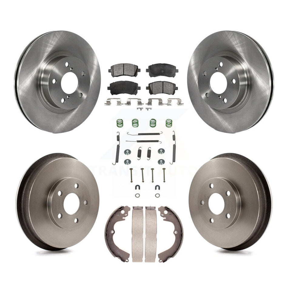 Front Rear Disc Brake Rotors Ceramic Pads And Drum Kit (7Pc) For 1998-2002 Subaru Forester 4-Wheel ABS K8T-102460