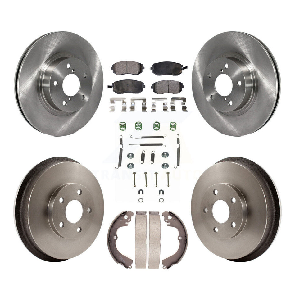 Front Rear Disc Brake Rotors Ceramic Pads And Drum Kit (7Pc) For 2002-2003 Subaru Impreza Outback RS TS K8T-102461
