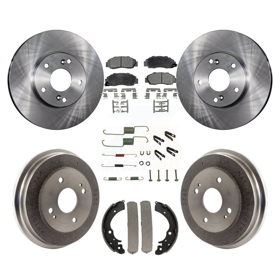 Front Rear Disc Brake Rotors Ceramic Pads And Drum Kit (7Pc) For Honda Accord 3.0L K8T-102462