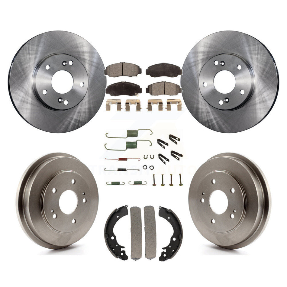 Front Rear Disc Brake Rotors Ceramic Pads And Drum Kit (7Pc) For Honda Accord Civic K8T-102465