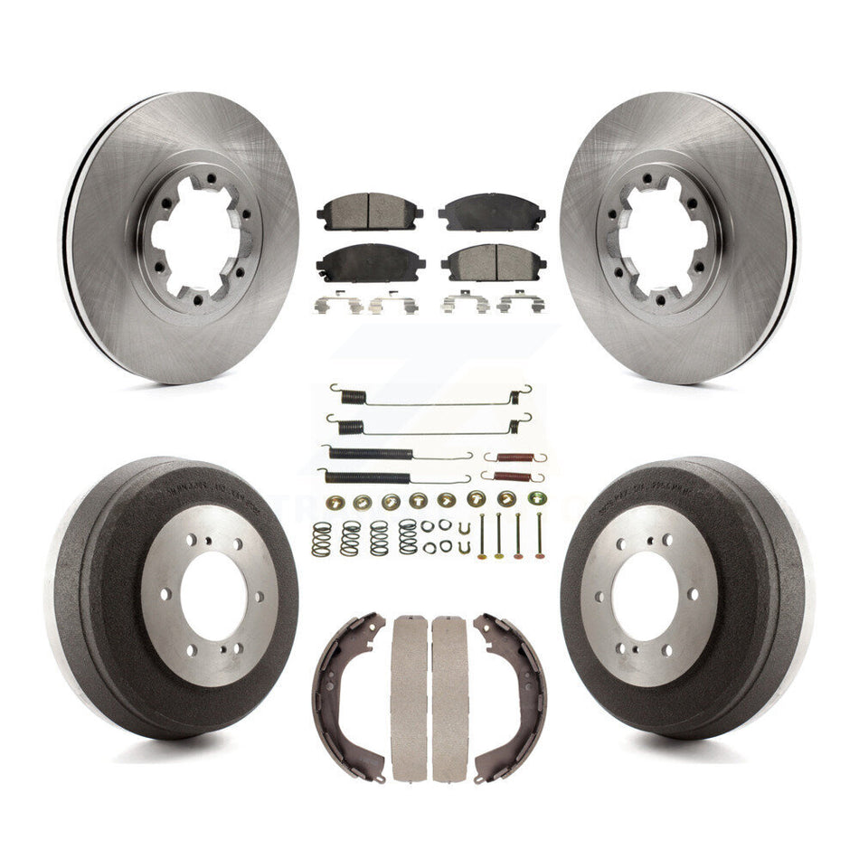 Front Rear Disc Brake Rotors Ceramic Pads And Drum Kit (7Pc) For Nissan Pathfinder INFINITI QX4 K8T-102467