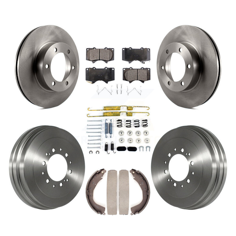 Front Rear Disc Brake Rotors Ceramic Pads And Drum Kit (7Pc) For 2004-2006 Toyota Tundra K8T-102470