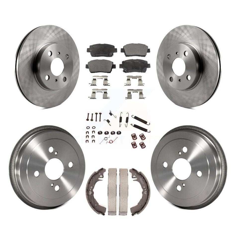 Front Rear Disc Brake Rotors Ceramic Pads And Drum Kit (7Pc) For 2001-2005 Toyota Echo K8T-102476