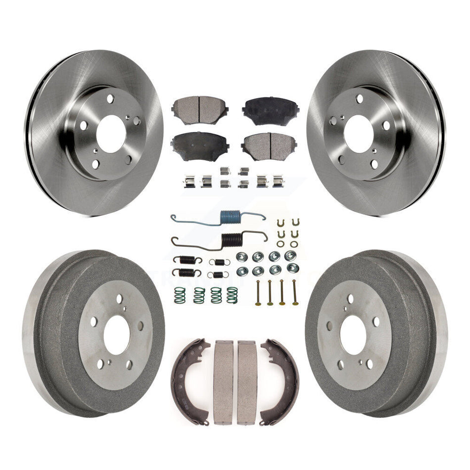 Front Rear Disc Brake Rotors Ceramic Pads And Drum Kit (7Pc) For 2001-2002 Toyota RAV4 GAS engine K8T-102480