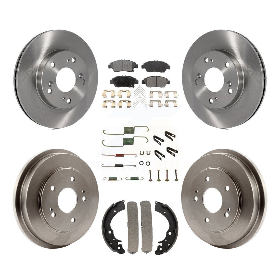 Front Rear Disc Brake Rotors Ceramic Pads And Drum Kit (7Pc) For 2006-2008 Honda Civic Hybrid K8T-102481