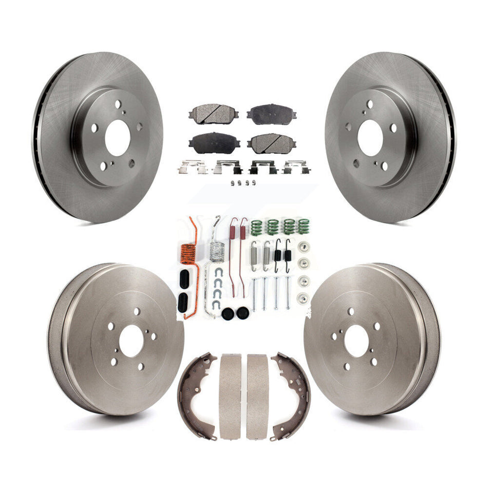 Front Rear Disc Brake Rotors Ceramic Pads And Drum Kit (7Pc) For 2004-2010 Toyota Sienna K8T-102484