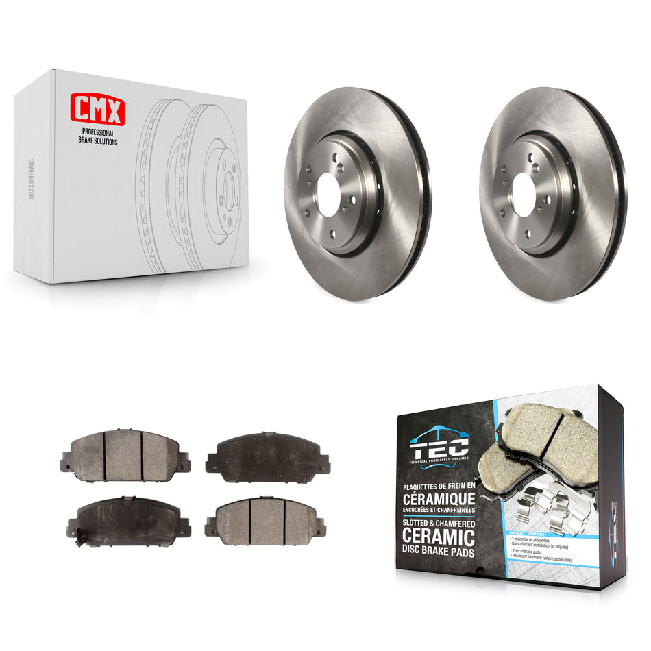 Front Disc Brake Rotors And Ceramic Pads Kit For 2017 Honda Accord Hybrid EX-L Touring K8T-102522