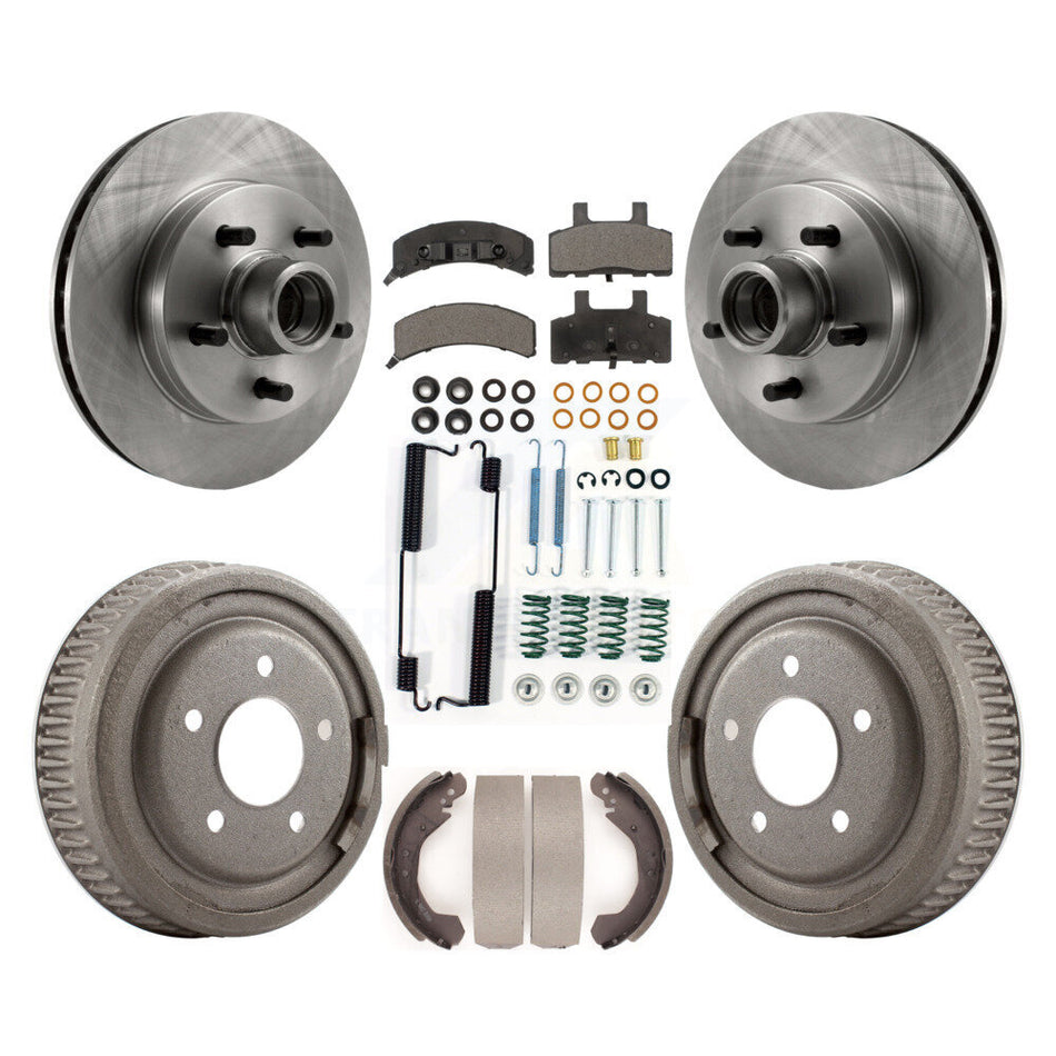 Front Rear Disc Brake Rotors Hub Assembly Ceramic Pads And Drum Kit (7Pc) For GMC Yukon K8T-102534
