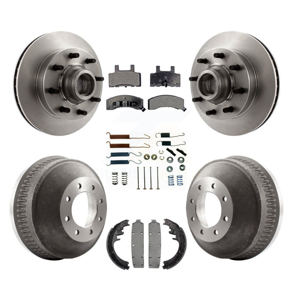 Front Rear Disc Brake Rotors Hub Assembly Ceramic Pads And Drum Kit (7Pc) For Chevrolet C2500 C1500 Suburban GMC K8T-102538
