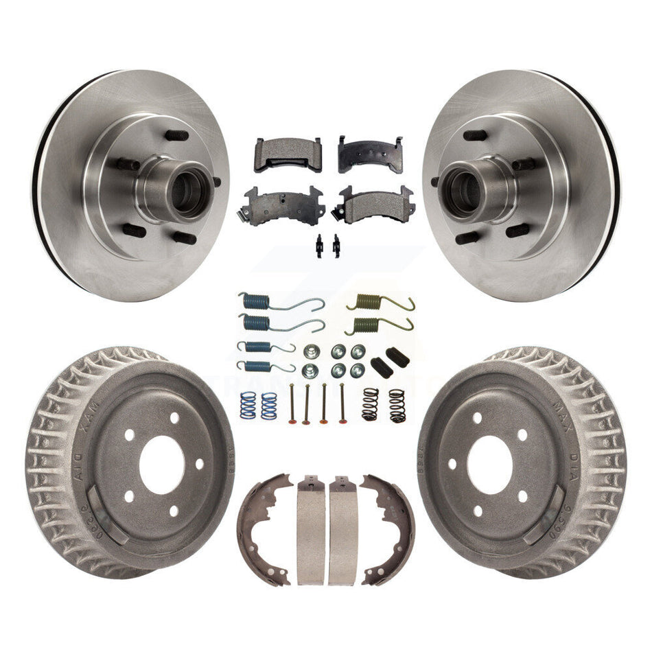 Front Rear Disc Brake Rotors Hub Assembly Ceramic Pads And Drum Kit (7Pc) For Chevrolet S10 GMC Sonoma Blazer Jimmy Isuzu Hombre K8T-102540