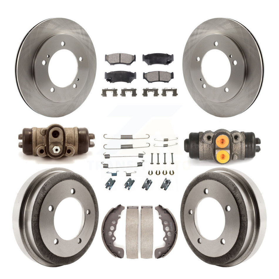 Front Rear Brake Rotor Ceramic Pad And Drum Kit (9Pc) For Chevrolet Tracker Suzuki Vitara K8T-102573
