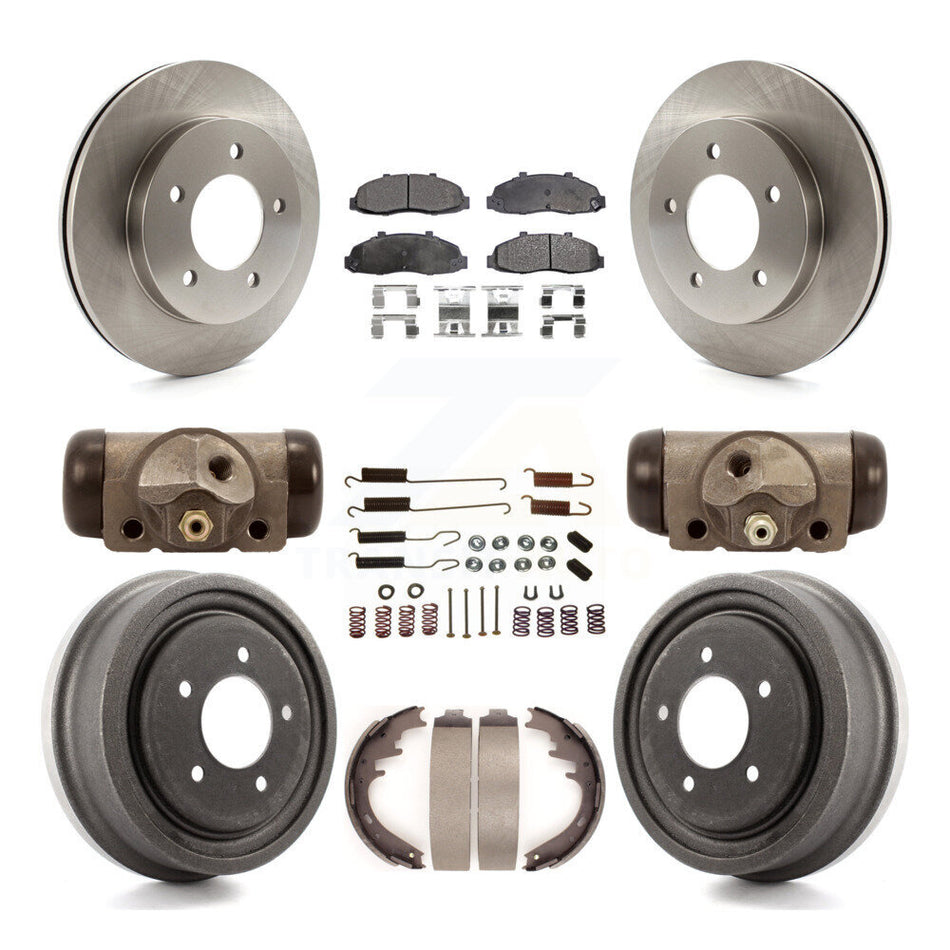 Front Rear Disc Brake Rotors Ceramic Pads And Drum Kit (9Pc) For Ford F-150 4WD K8T-102575