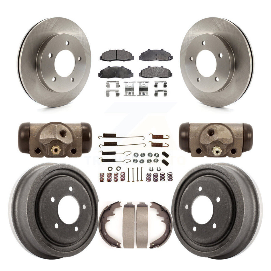 Front Rear Disc Brake Rotors Ceramic Pads And Drum Kit (9Pc) For Ford F-150 4WD K8T-102575
