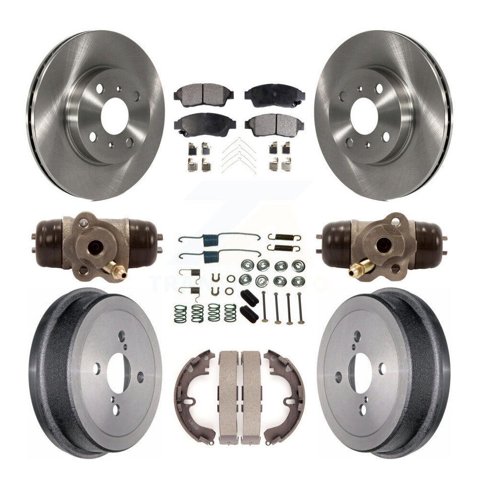 Front Rear Disc Brake Rotors Ceramic Pads And Drum Kit (9Pc) For 1993-1997 Toyota Corolla Geo Prizm K8T-102598