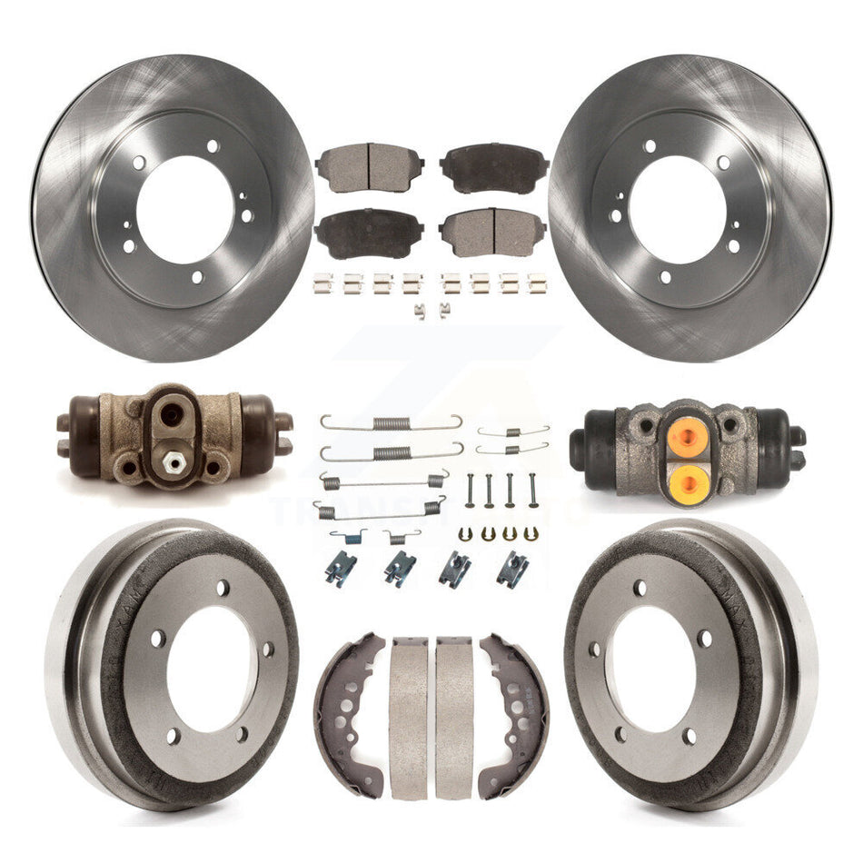 Front Rear Disc Brake Rotors Ceramic Pads And Drum Kit (9Pc) For Suzuki Grand Vitara K8T-102607