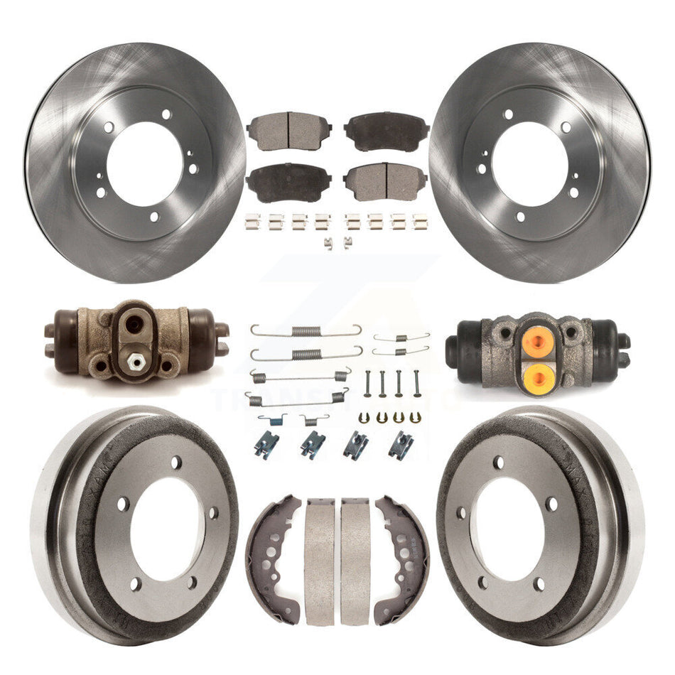 Front Rear Disc Brake Rotors Ceramic Pads And Drum Kit (9Pc) For Suzuki Grand Vitara K8T-102607