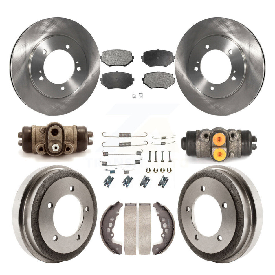 Front Rear Disc Brake Rotors Ceramic Pads And Drum Kit (9Pc) For Suzuki Grand Vitara K8T-102608