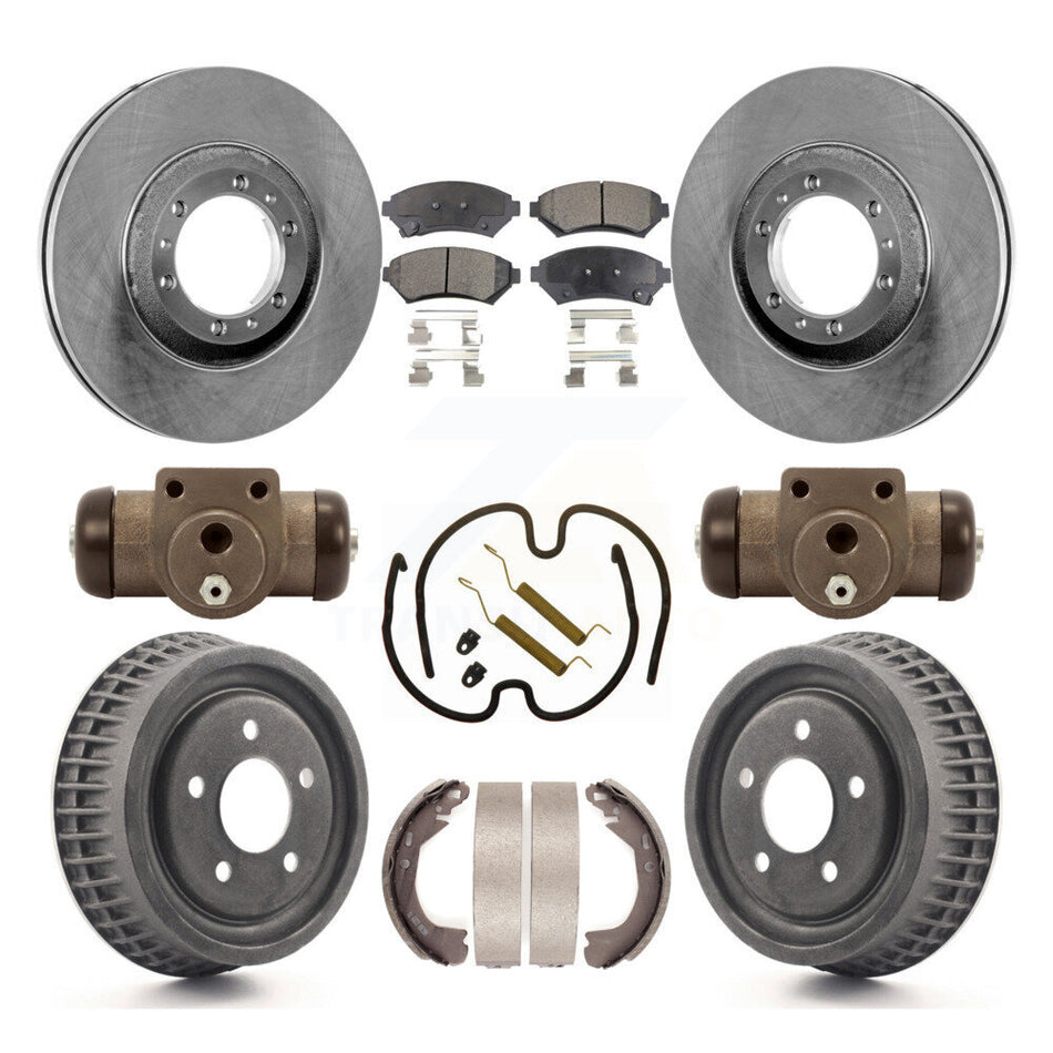 Front Rear Disc Brake Rotors Ceramic Pads And Drum Kit (9Pc) For Chevrolet Venture Pontiac Montana Oldsmobile Silhouette Trans Sport K8T-102631