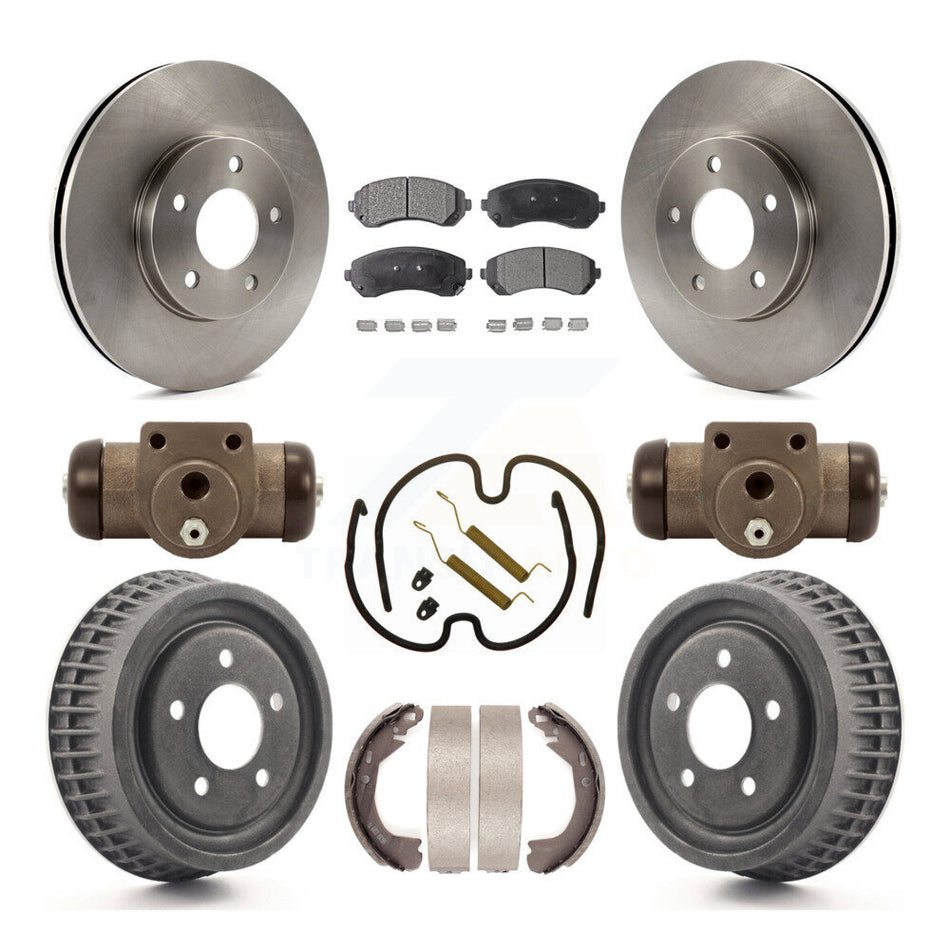 Front Rear Disc Brake Rotors Ceramic Pads And Drum Kit (9Pc) For 2002-2004 Chevrolet Venture Pontiac Montana Oldsmobile Silhouette K8T-102636