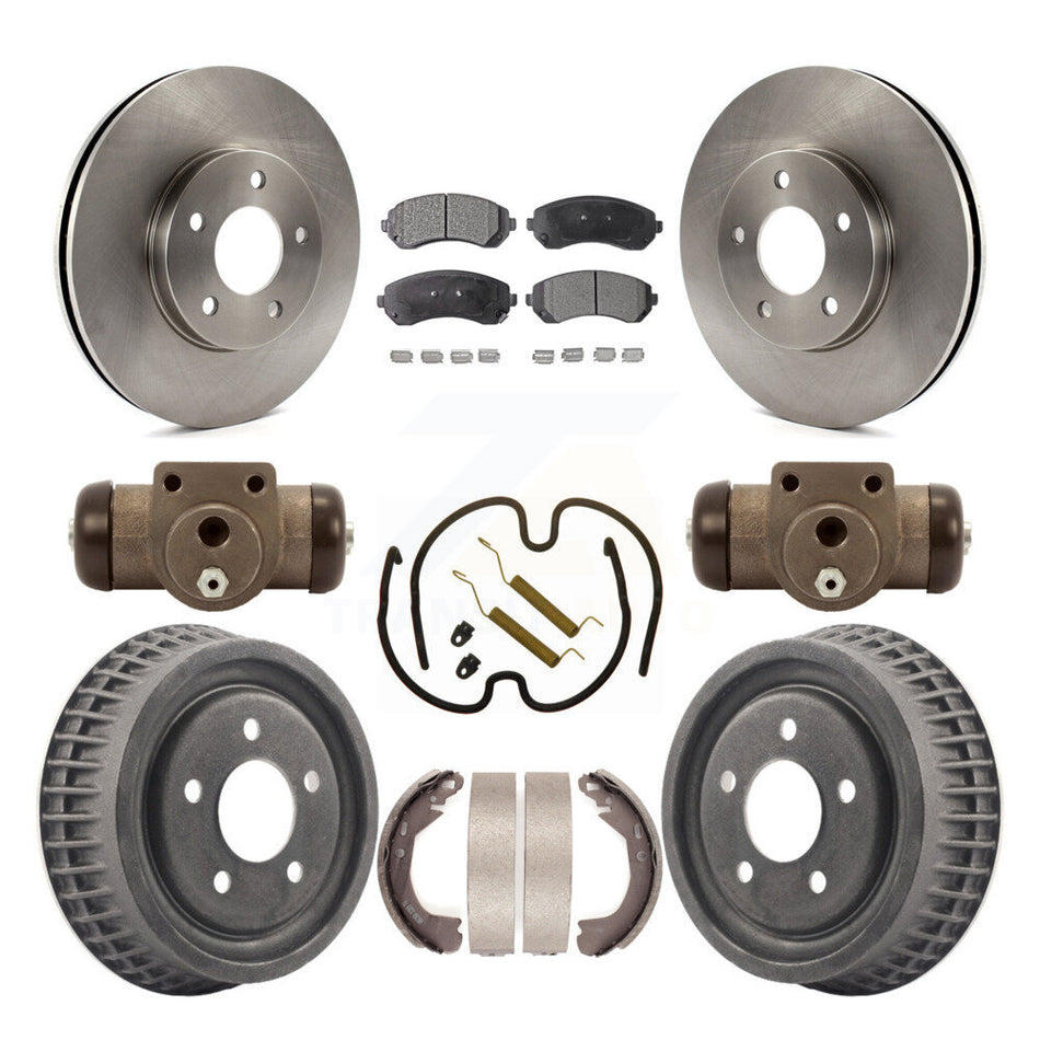 Front Rear Disc Brake Rotors Ceramic Pads And Drum Kit (9Pc) For 2002-2004 Chevrolet Venture Pontiac Montana Oldsmobile Silhouette K8T-102636