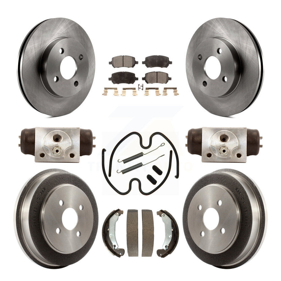 Front Rear Disc Brake Rotors Ceramic Pads And Drum Kit (9Pc) For 2003 Saturn Ion K8T-102637