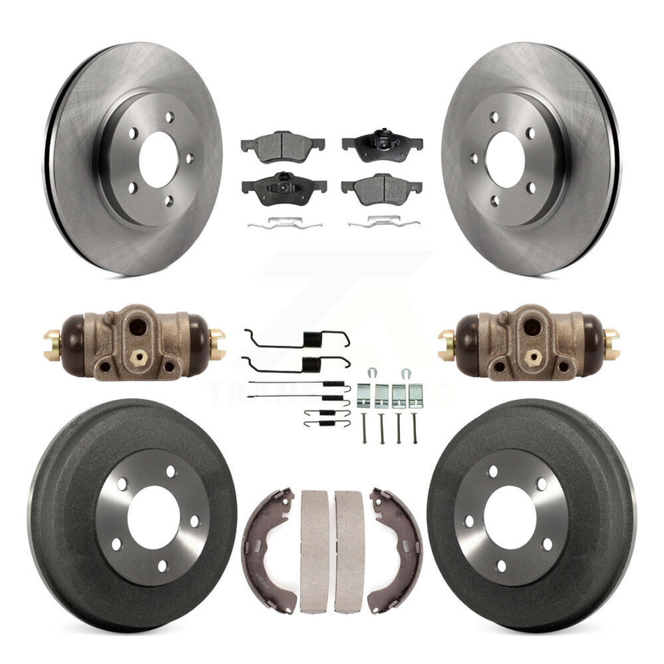Front Rear Disc Brake Rotors Ceramic Pads And Drum Kit (9Pc) For Ford Escape Mercury Mariner K8T-102667