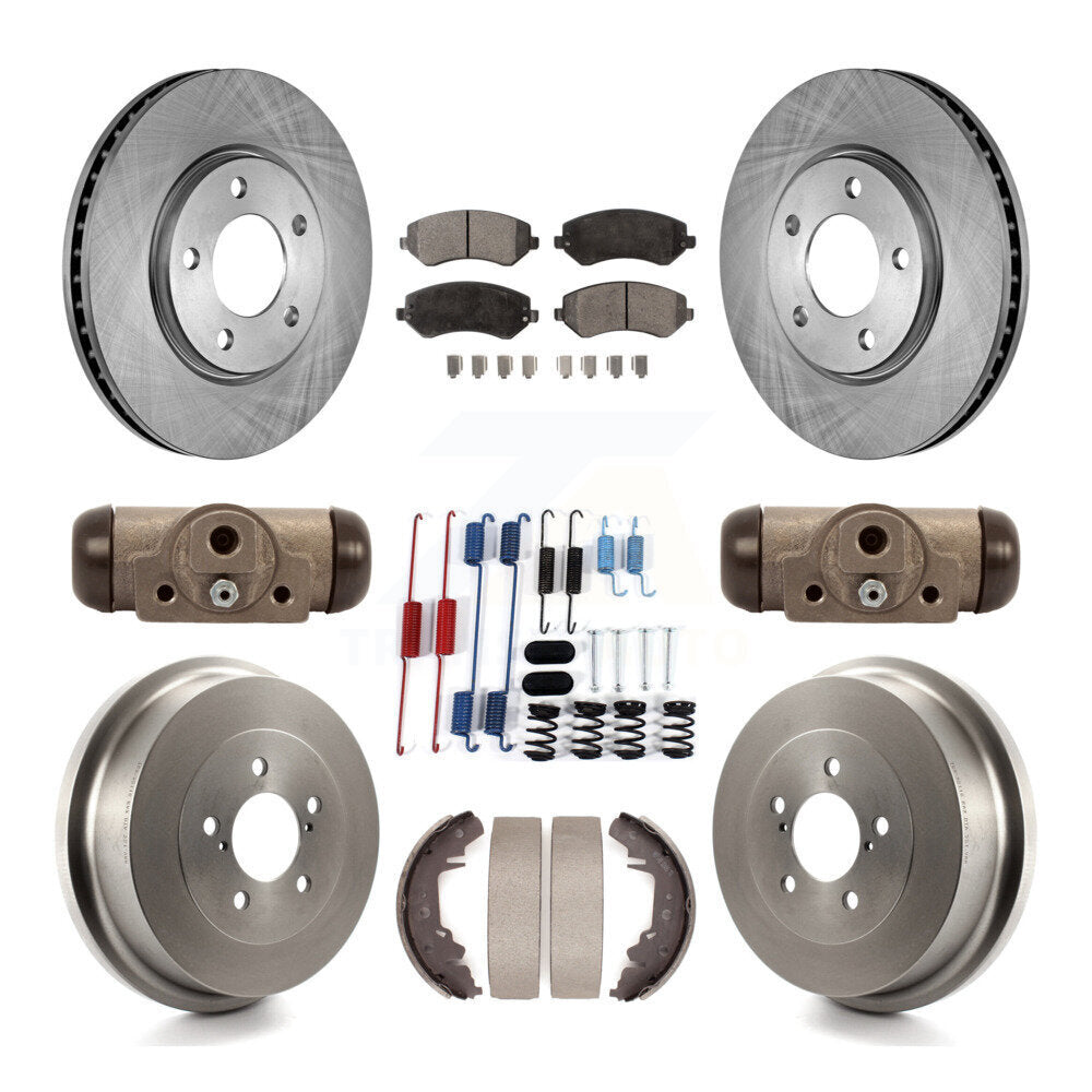 Front Rear Disc Brake Rotor Ceramic Pad & Drum Kit (9Pc) For Dodge Grand Caravan Chrysler K8T-102686